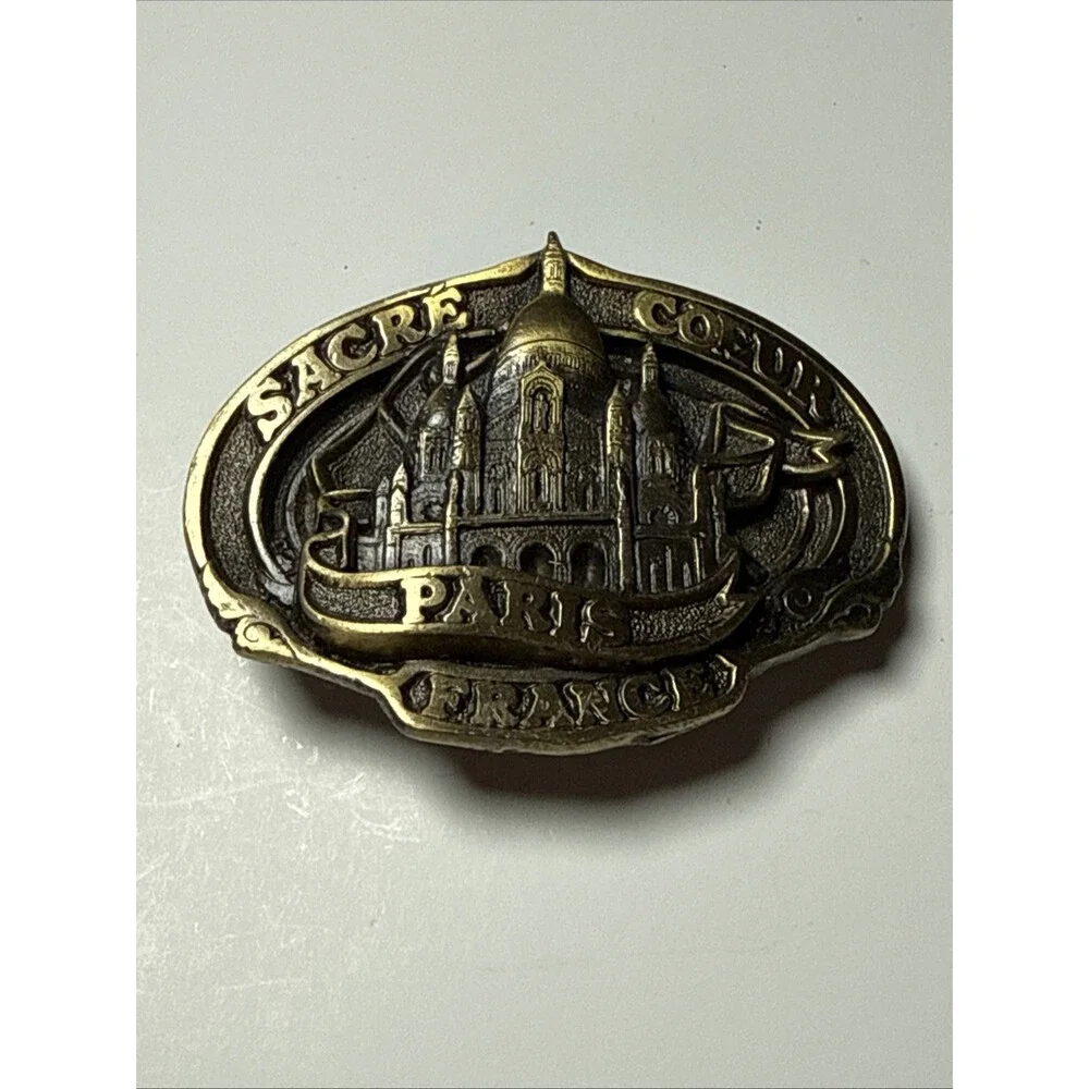 Vintage Pewter Sacre Coeur Paris France Belt Buckle 1992 by Peppers #3053